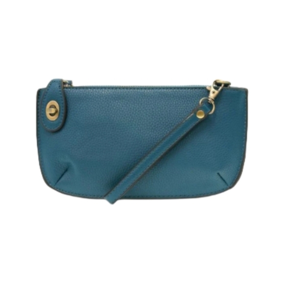NWT  Joy Susan  Mini Crossbody Wristlet/ Clutch  Leather  w/Straps Blue/Green - Picture 3 of 7